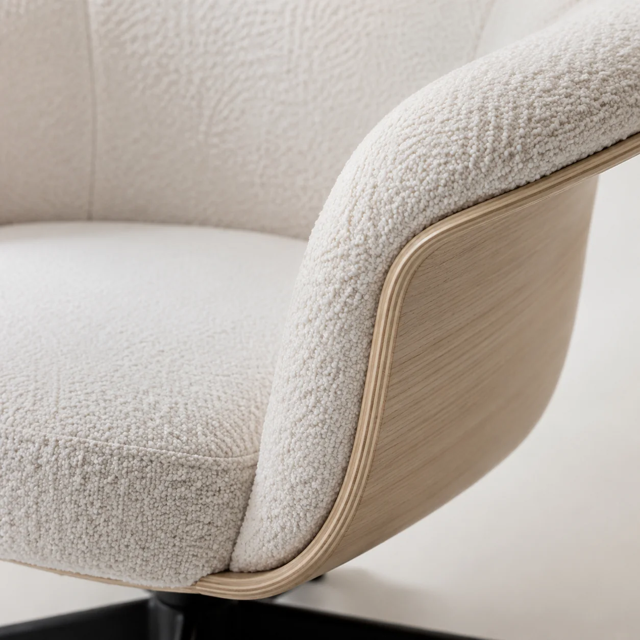 Curved Boucle Lounge Chair - Image 2