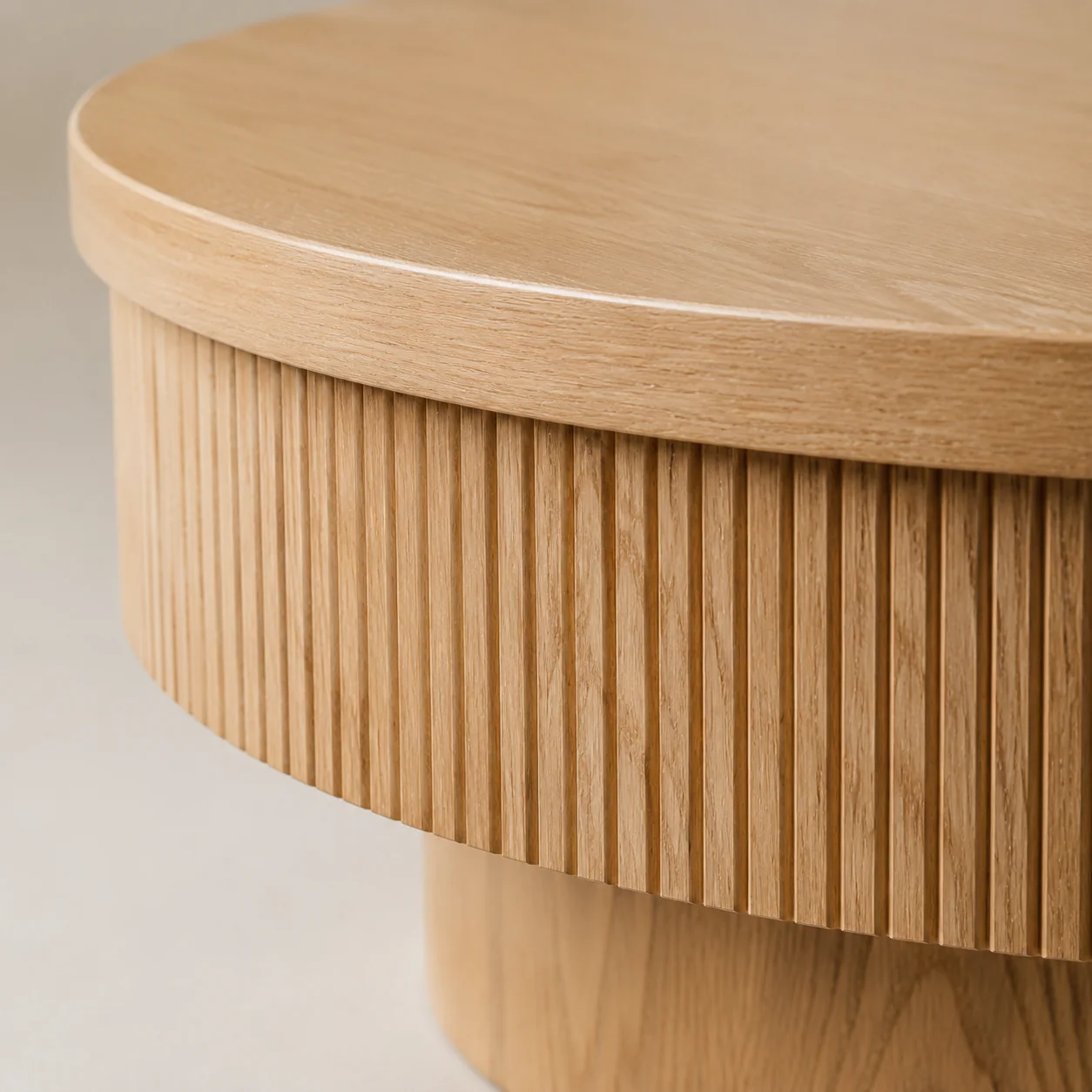 Fluted Wood Coffee Table - Image 2