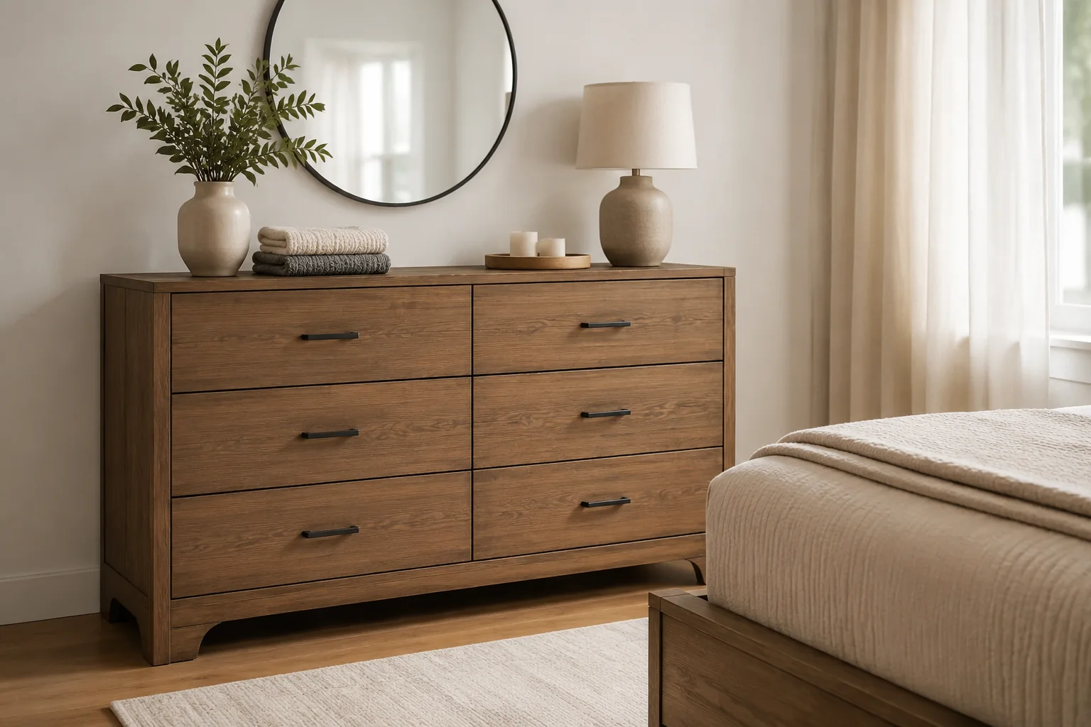 Six-Drawer Bedroom Dresser - Image 3