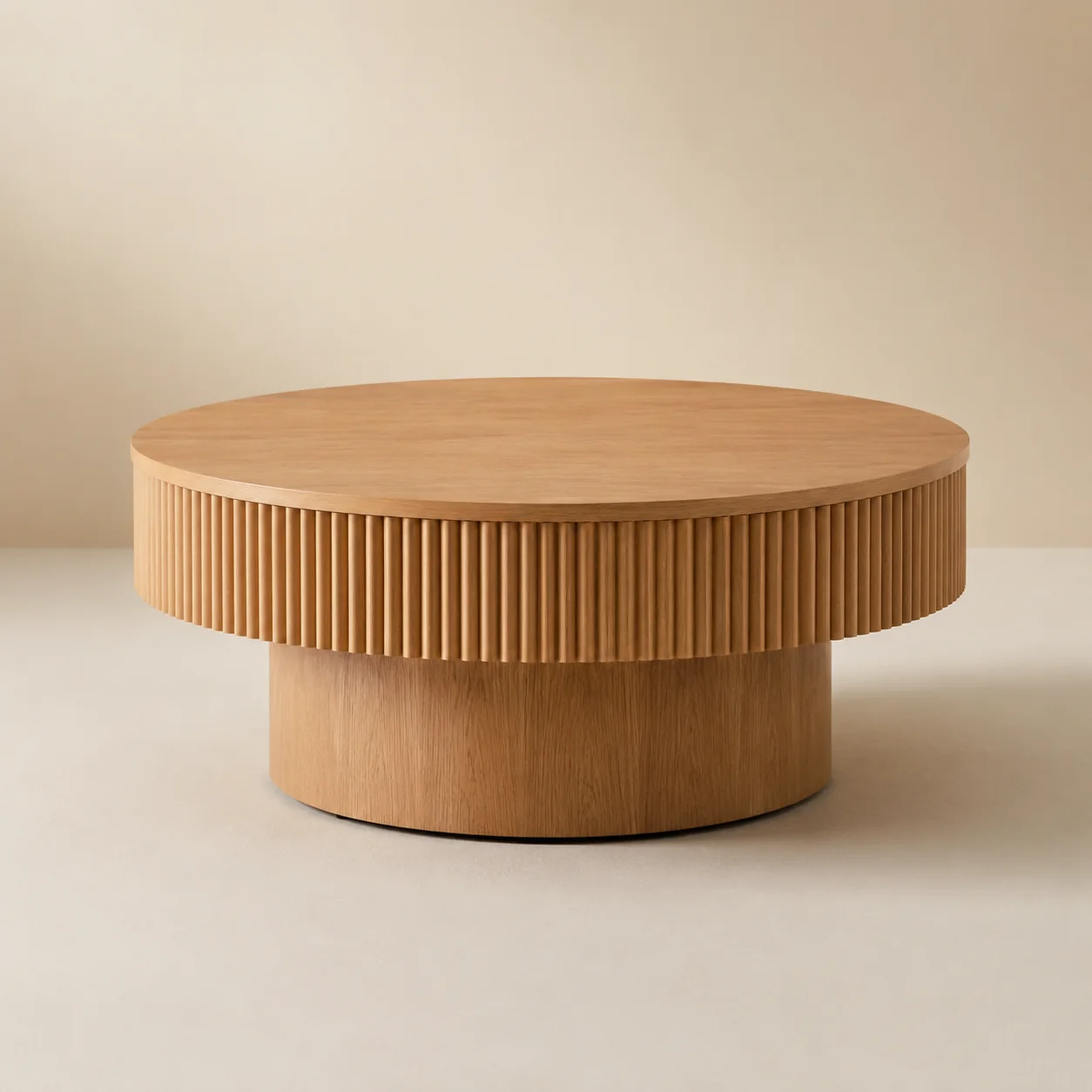 Fluted Wood Coffee Table