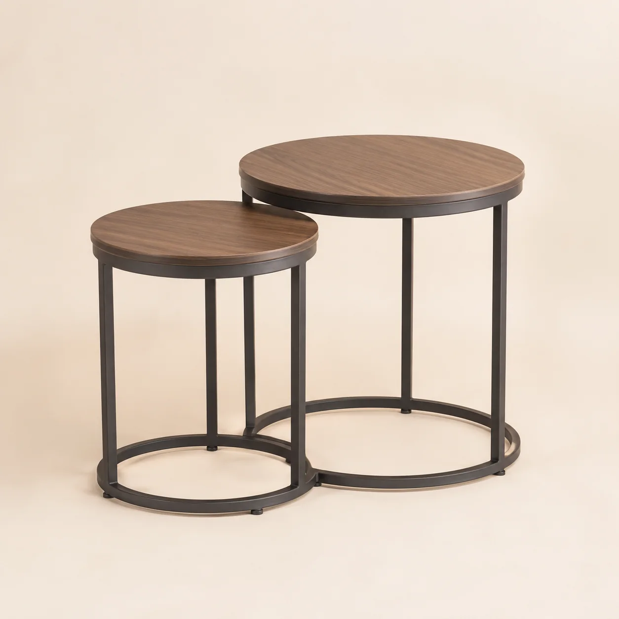 Round Nesting Side Table Pair