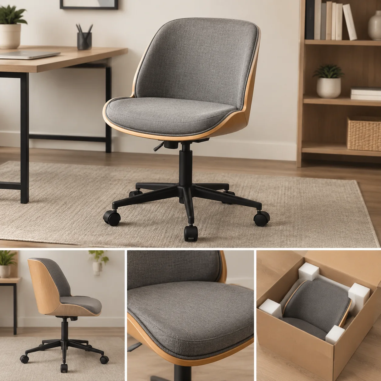 Ergonomic Upholstered Desk Chair - Image 4