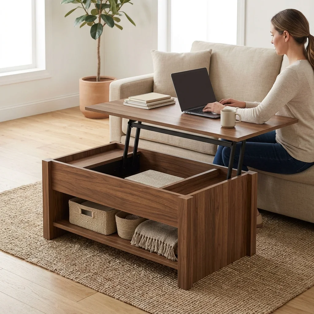 Lift-Top Storage Coffee Table - Image 4