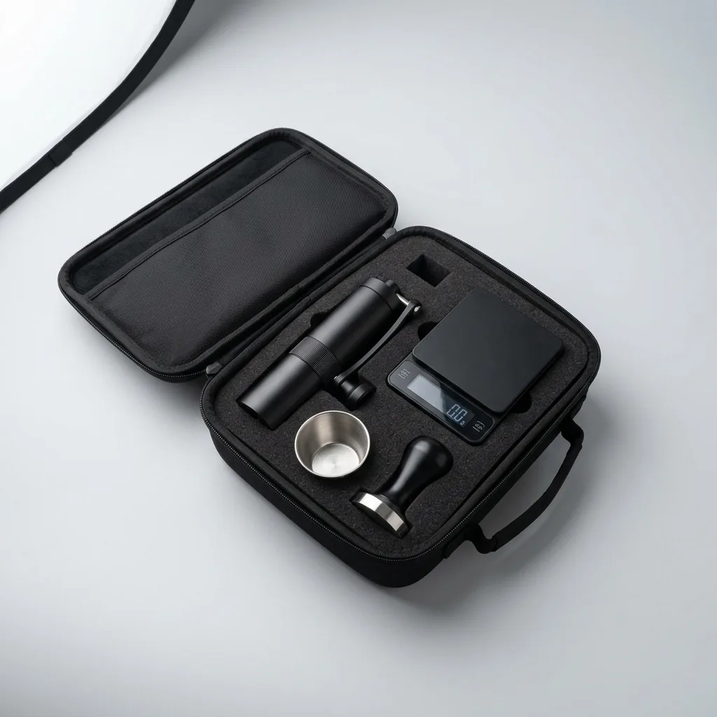 hovumiq Travel Barista Kit - Compact Grinder & Scale